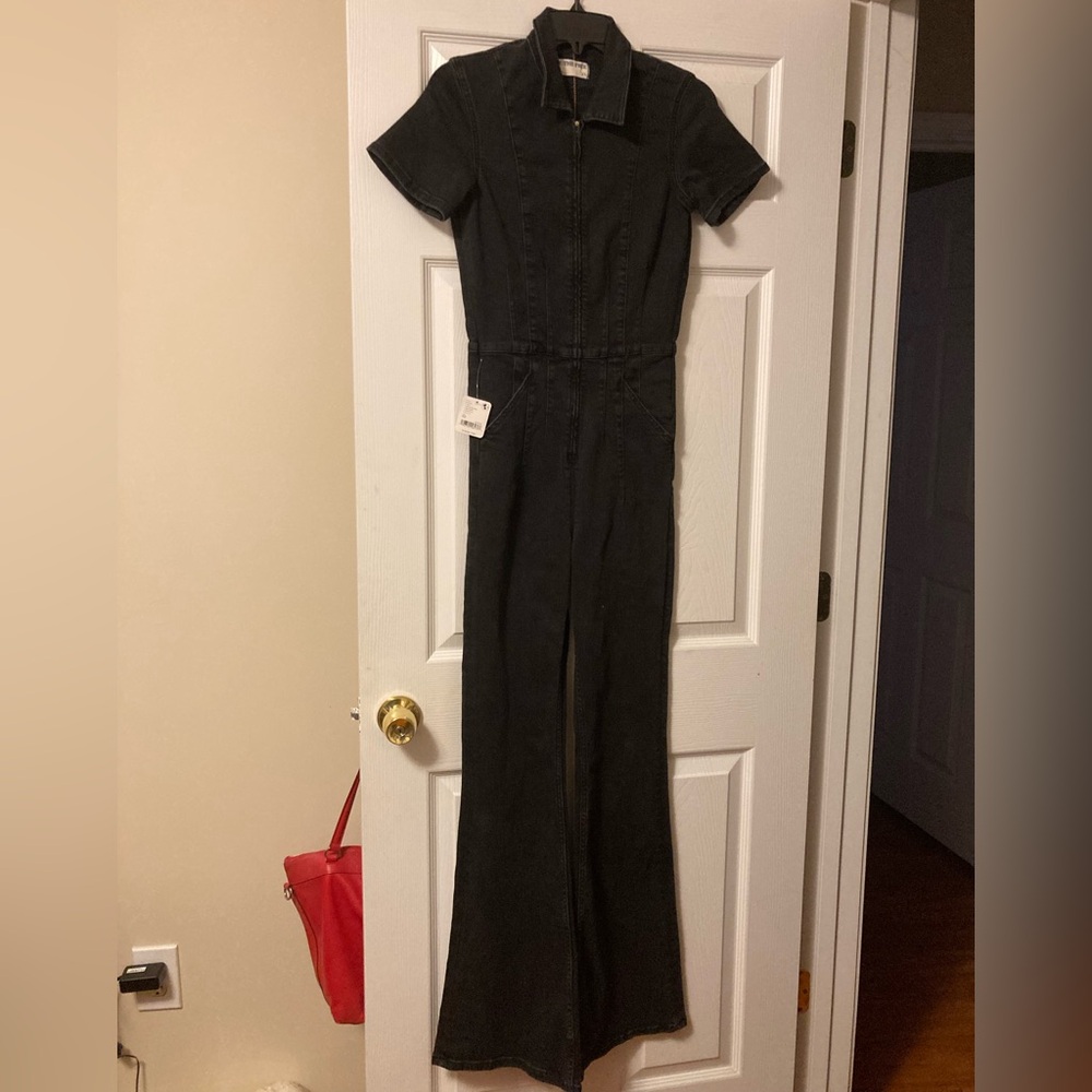 Free People/ We The Free Black Mamba Jean Jumpsuit Size XS - Picture 6 of 8